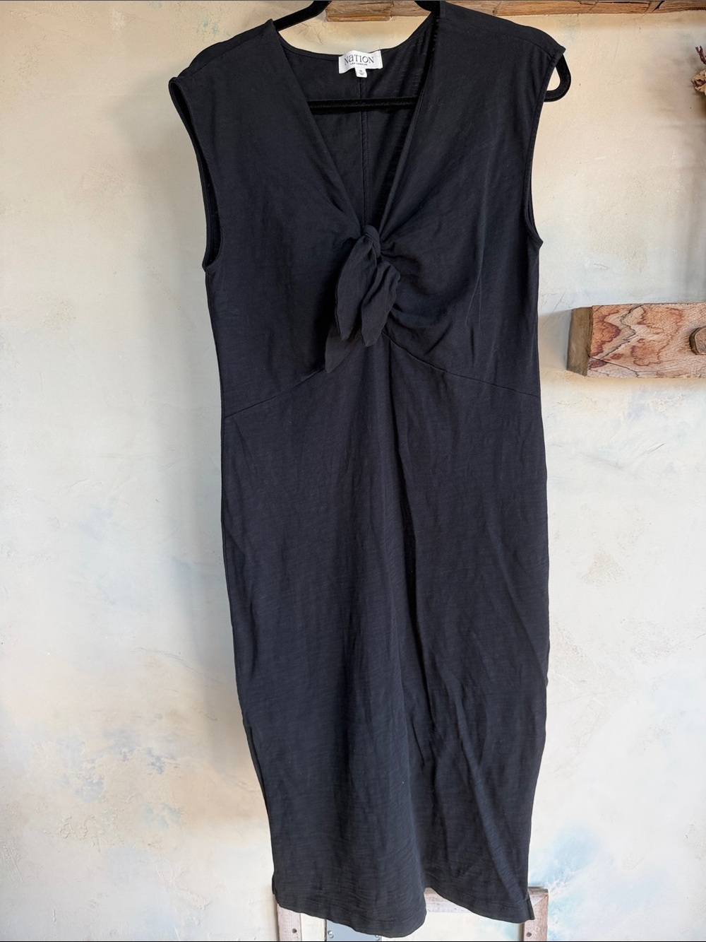 Nation LTD Knot-Front Black Sleeveless Dress